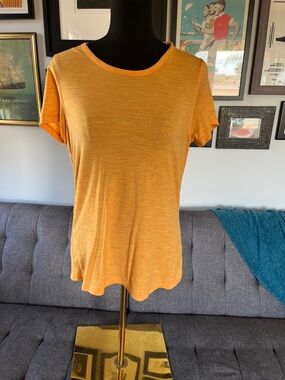 WoolX Merino Wool Orange Women's tee shirt.  Size L